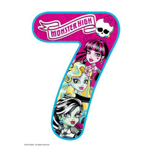 Monster High Number 7 Edible Icing Image - Click Image to Close